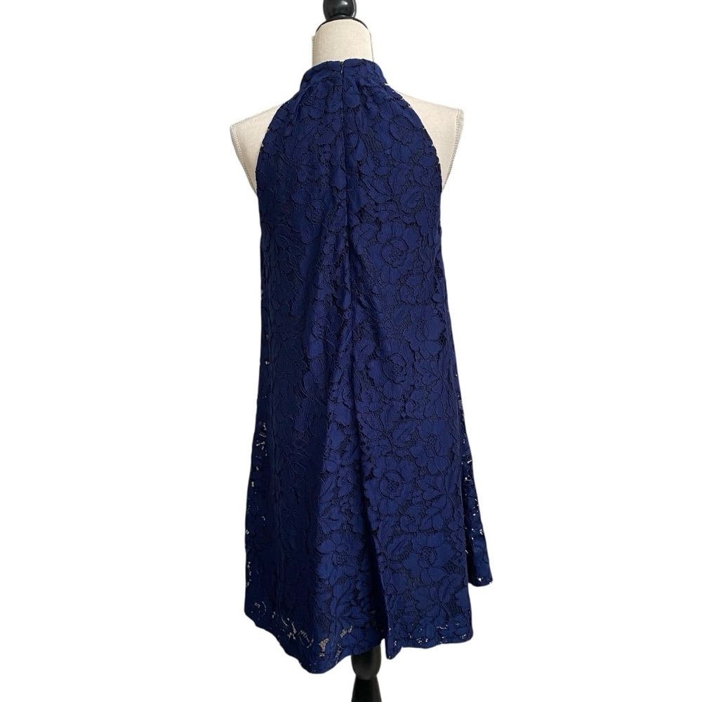 ERIN Erin Fetherston Navy Lace Halter Swing Dress Cocktail A-Line - Picture 10 of 13